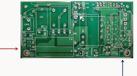 Bottom view of ZPSA pcb